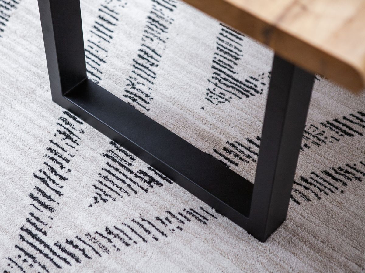 AWANI set met uitschuifbare eettafel met vierkante poten van massief eikenhout + stoelen van corduroy