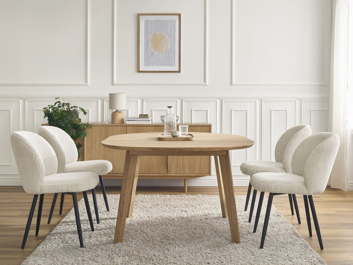 SONIA ronde uitschuifbare eettafel 120 tot 170 cm massief eiken