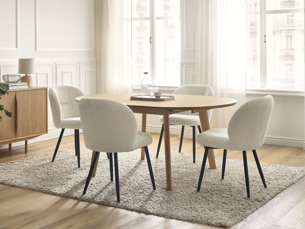 SONIA ronde uitschuifbare eettafel 120 tot 170 cm massief eiken