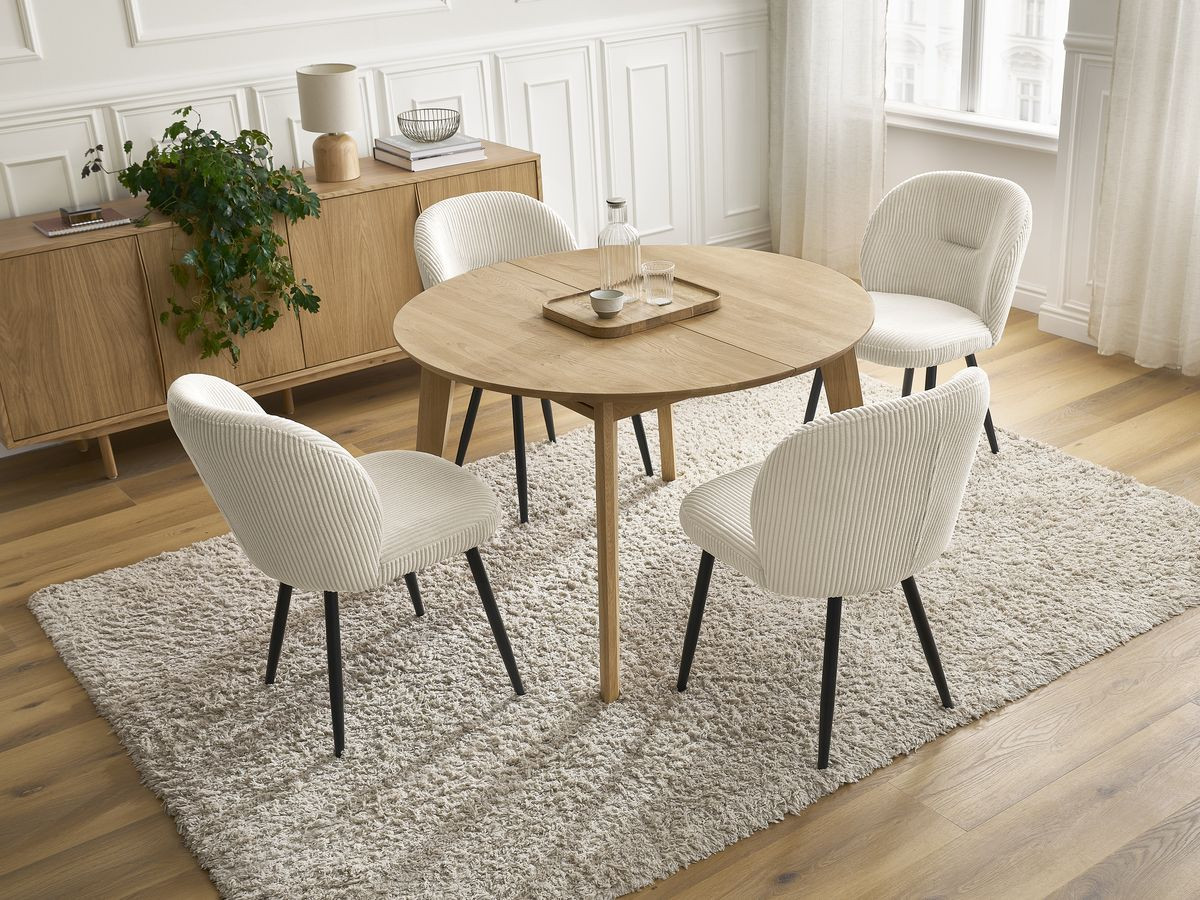 SONIA ronde uitschuifbare eettafel 120 tot 170 cm massief eiken