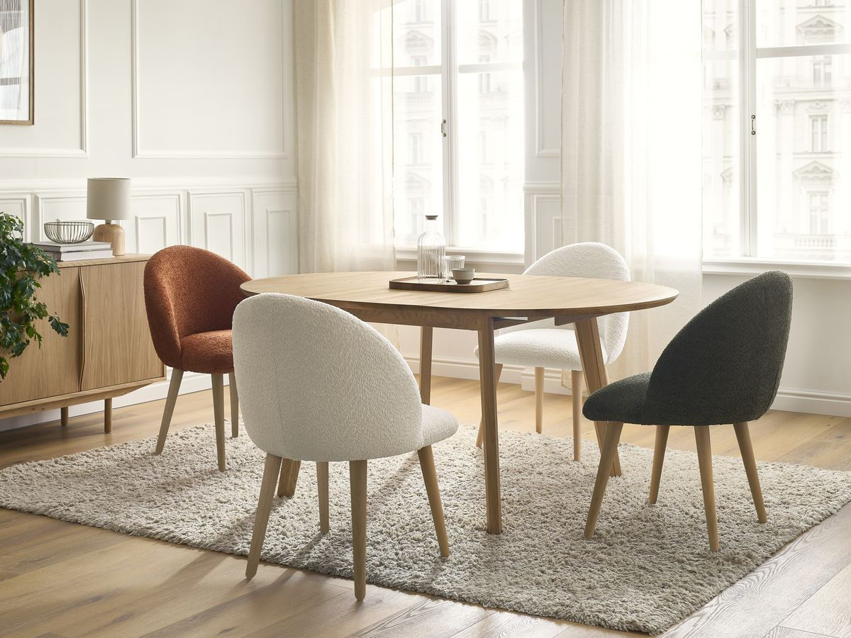 SONIA ronde uitschuifbare eettafel 120 tot 170 cm massief eiken