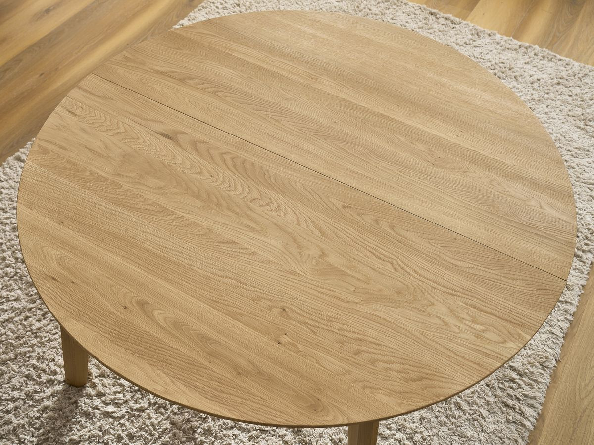 SONIA ronde uitschuifbare eettafel 120 tot 170 cm massief eiken