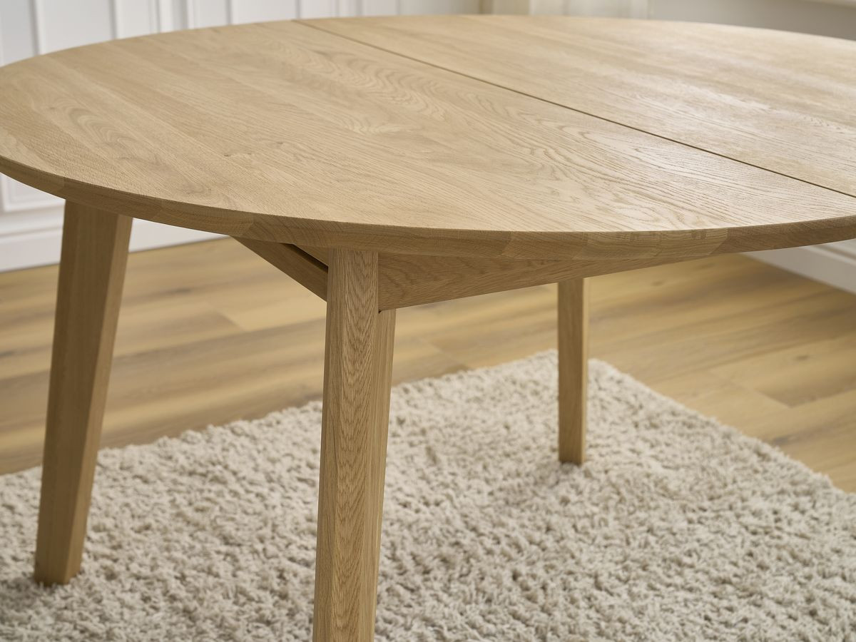 SONIA ronde uitschuifbare eettafel 120 tot 170 cm massief eiken