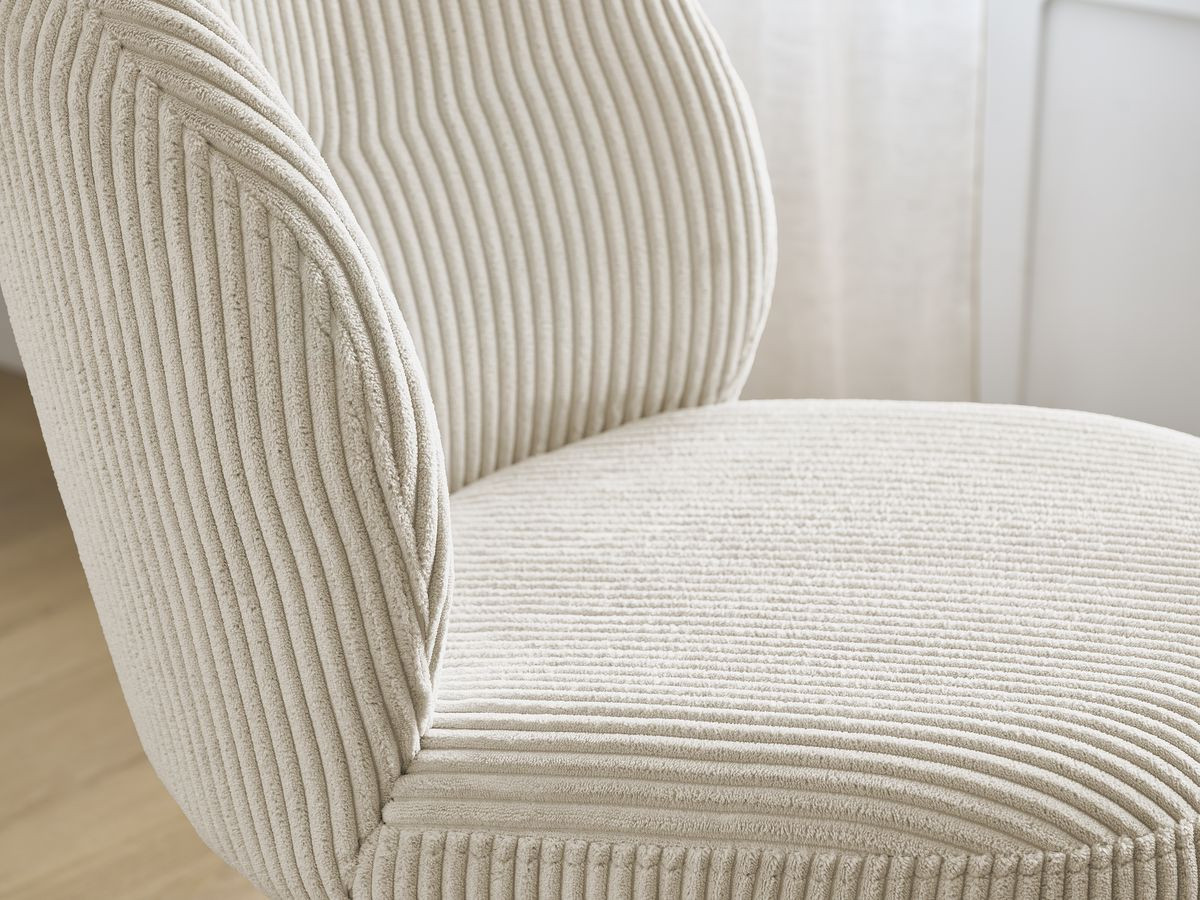 AWANI set met uitschuifbare eettafel met vierkante poten van massief eikenhout + stoelen van corduroy