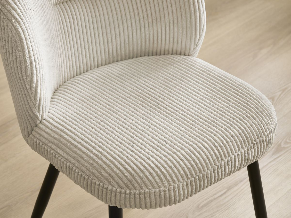 AWANI set met uitschuifbare eettafel met vierkante poten van massief eikenhout + stoelen van corduroy
