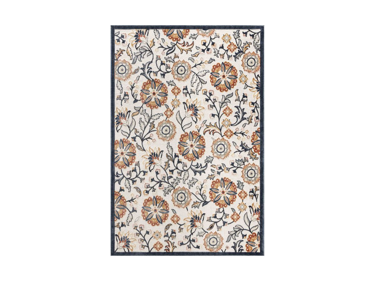 Tapis poils ras ANNAELLE motif vintage