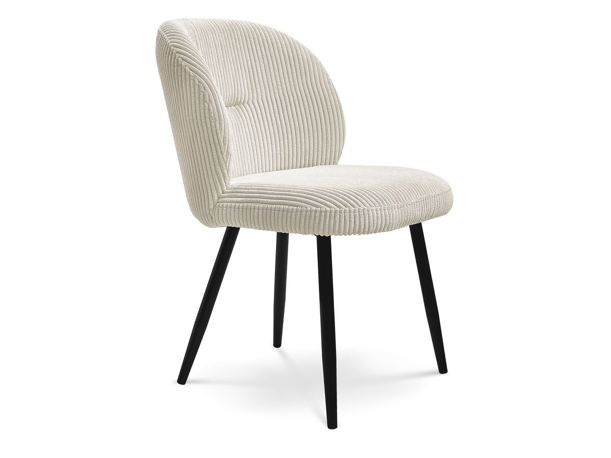 Ensemble AWANI avec table à manger extensible pieds croix chêne massif + chaises velours côtelé