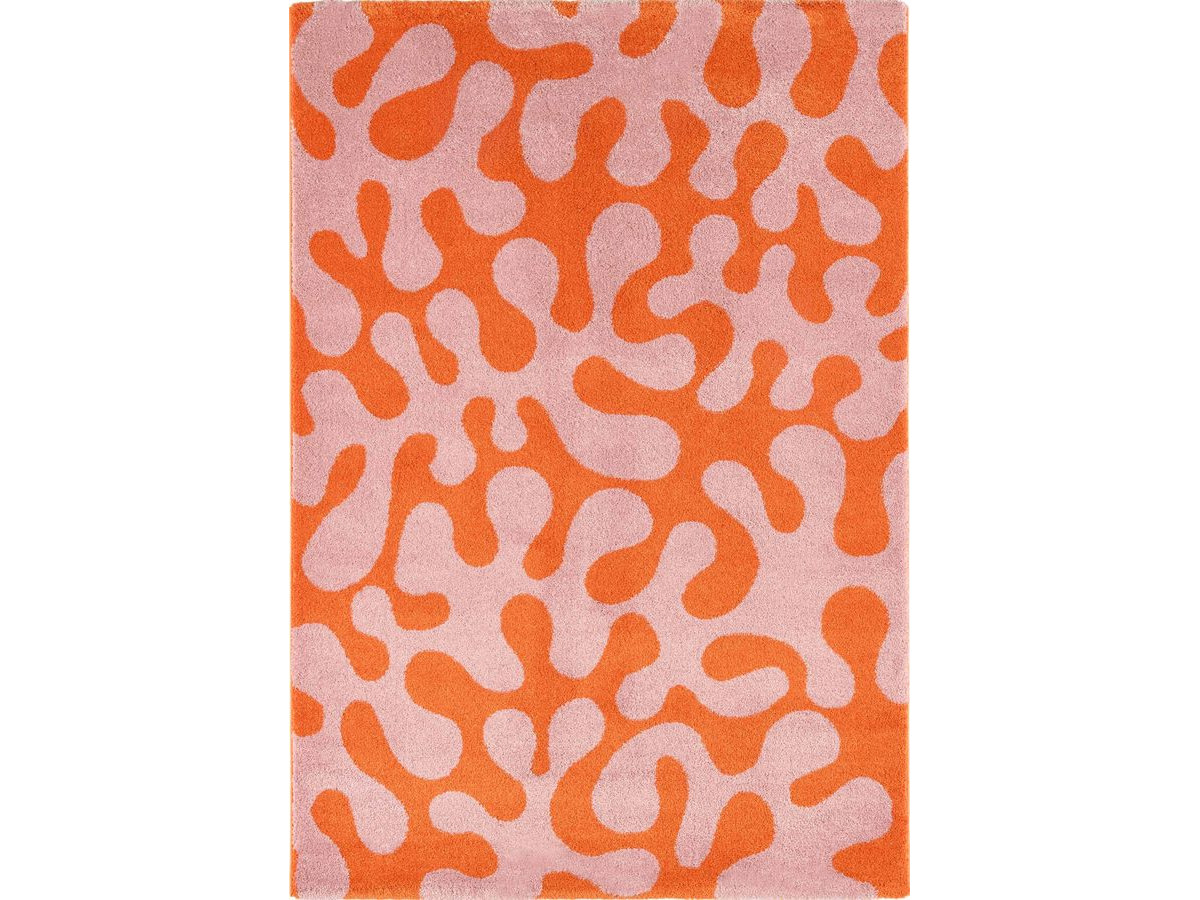 MARTY langpolig vloerkleed met retropatroon