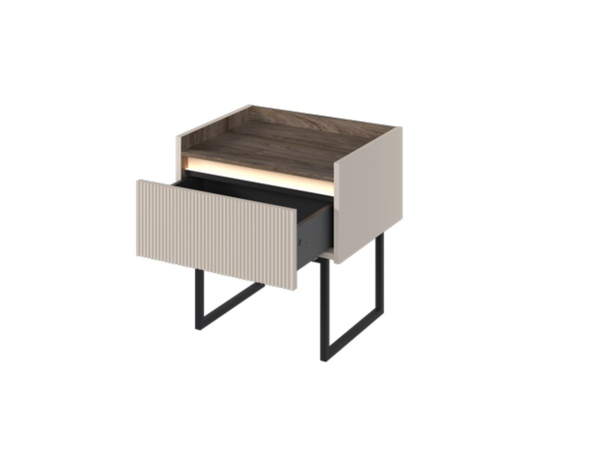 Lot de 2 chevets LOUNA 1 tiroir avec LED