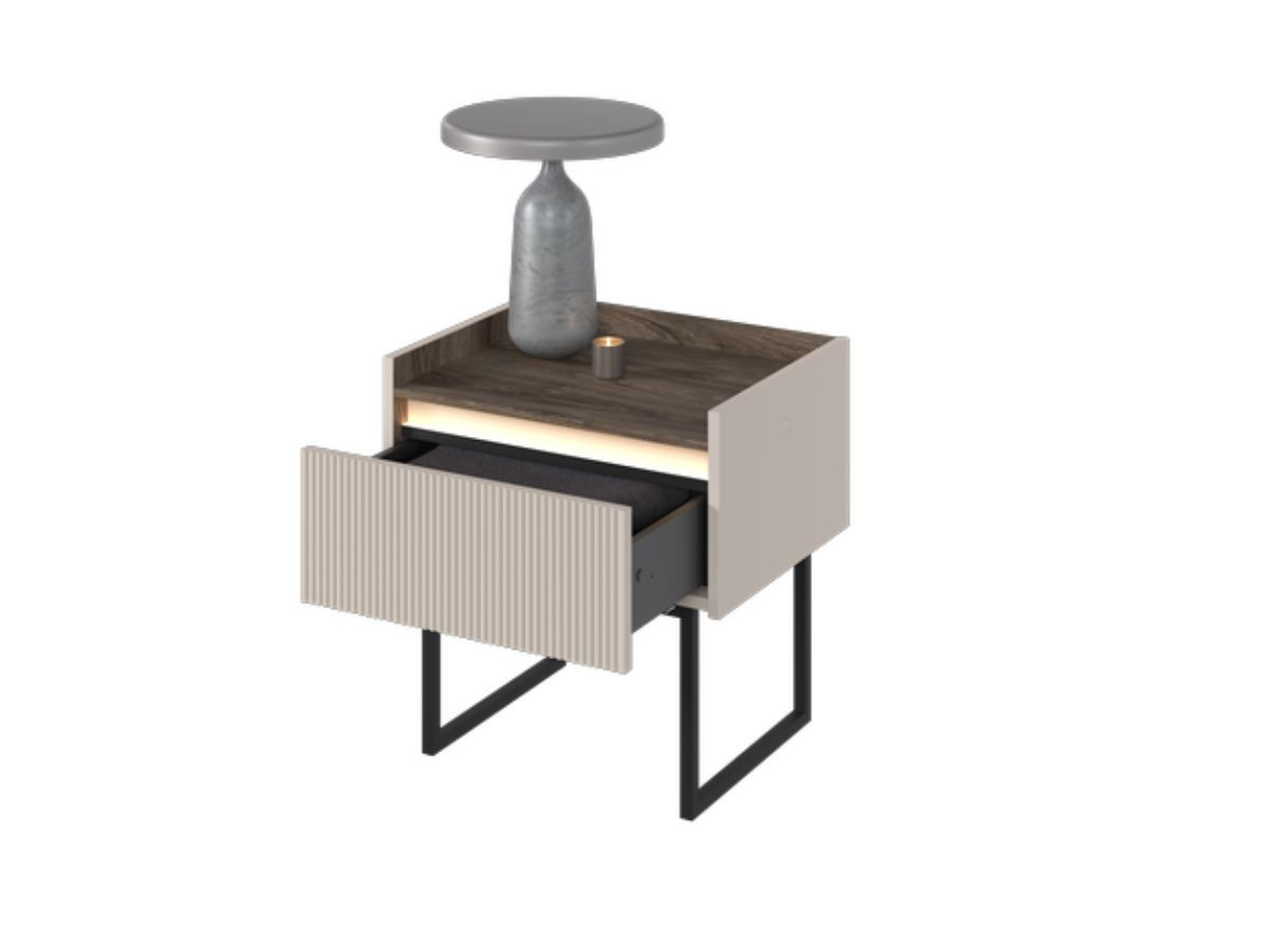Lot de 2 chevets LOUNA 1 tiroir avec LED
