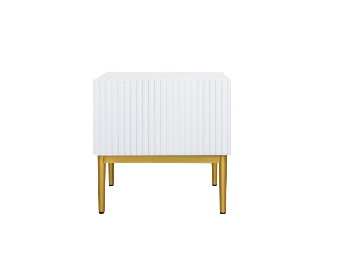 Lot de 2 chevets tiroir KASHA pieds or blanc — vue 6