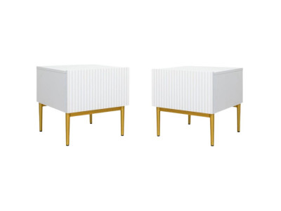 Lot de 2 chevets tiroir KASHA pieds or