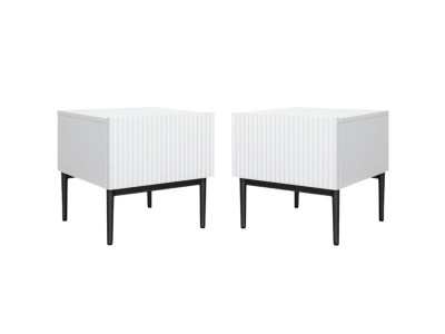 Lot de 2 chevets tiroir KASHA pieds noir