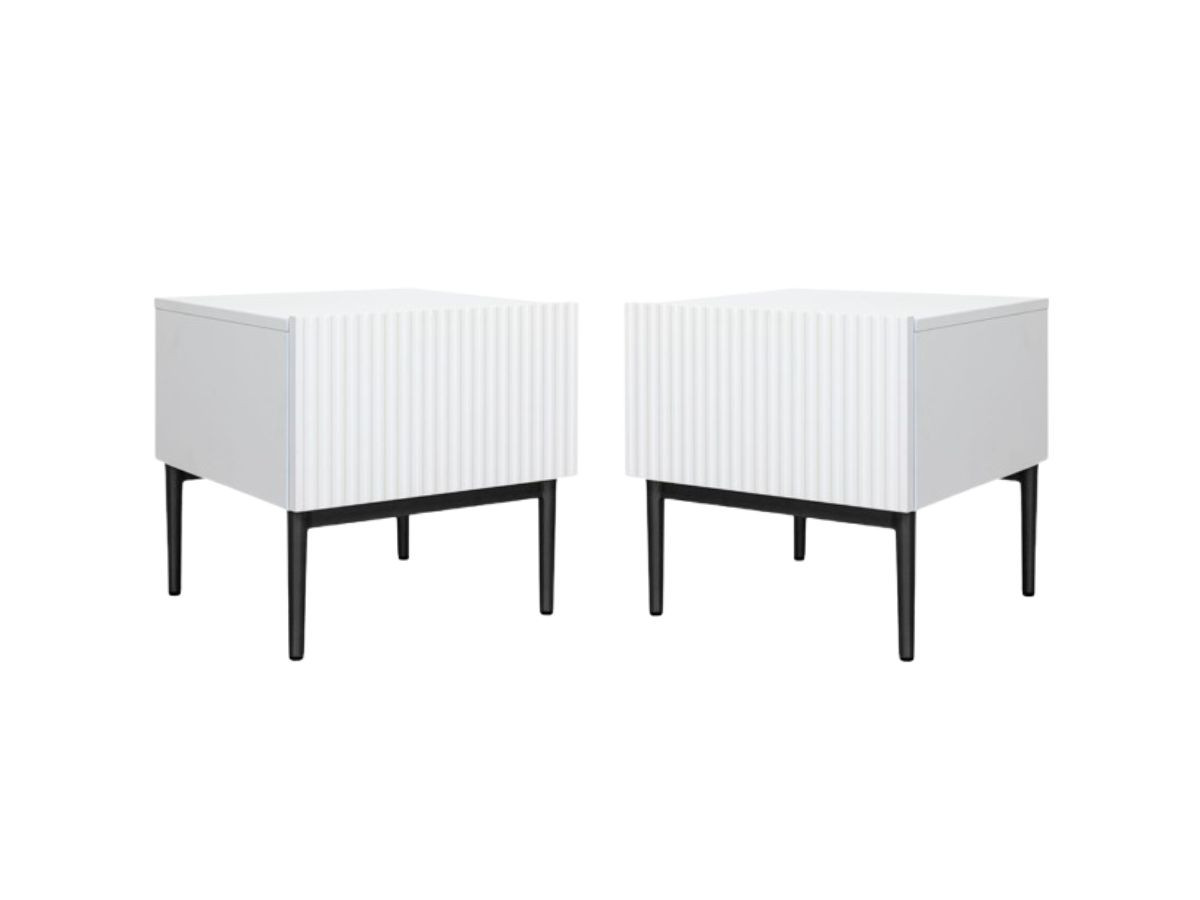 Lot de 2 chevets tiroir KASHA pieds noir