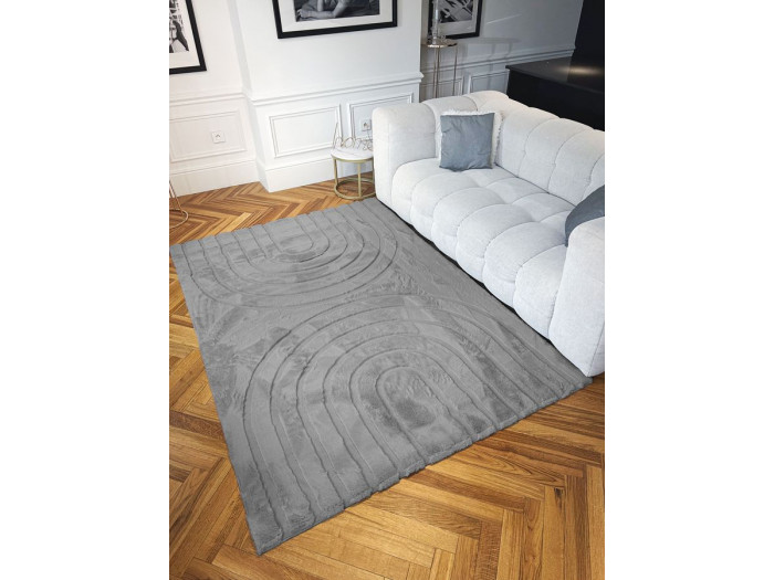 Tapis poils longs ALADINE motif abstrait