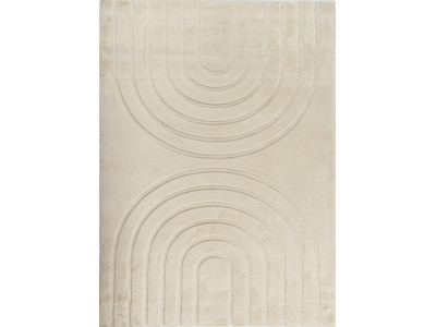 Tapis poils longs lavable ALADINE motif abstrait