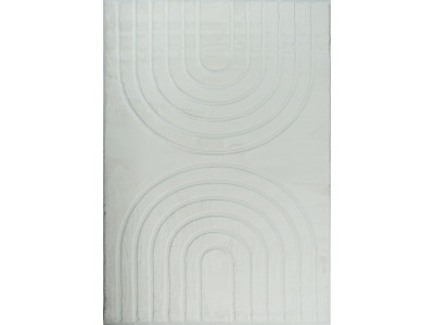 Tapis poils longs lavable ALADINE motif abstrait