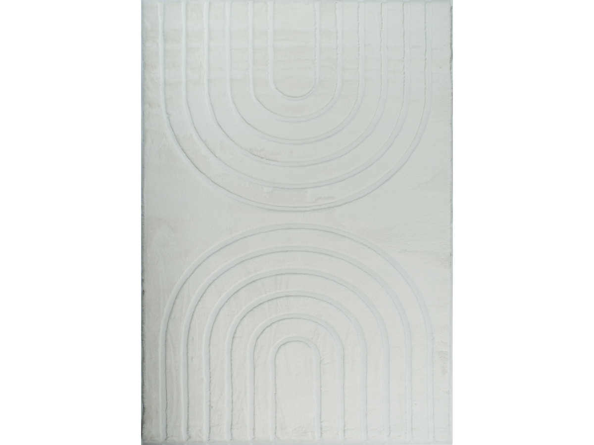 Tapis poils longs lavable ALADINE motif abstrait