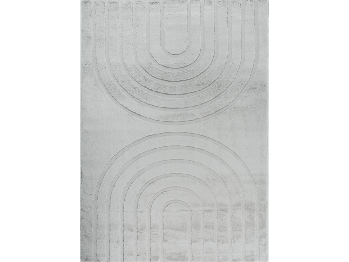 Tapis poils longs lavable ALADINE motif abstrait