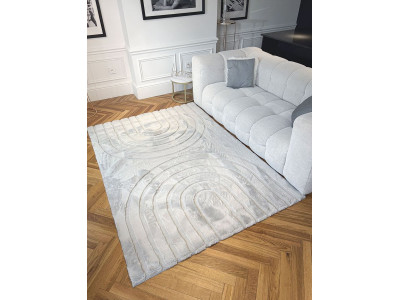Tapis poils longs lavable ALADINE motif abstrait