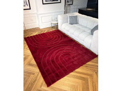 Tapis poils longs lavable ALADINE motif abstrait