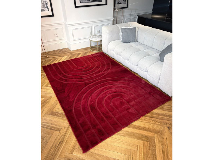 Tapis poils longs ALADINE motif abstrait