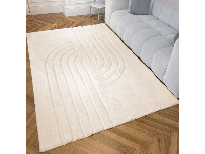 Tapis poils longs lavable ANITA motif abstrait