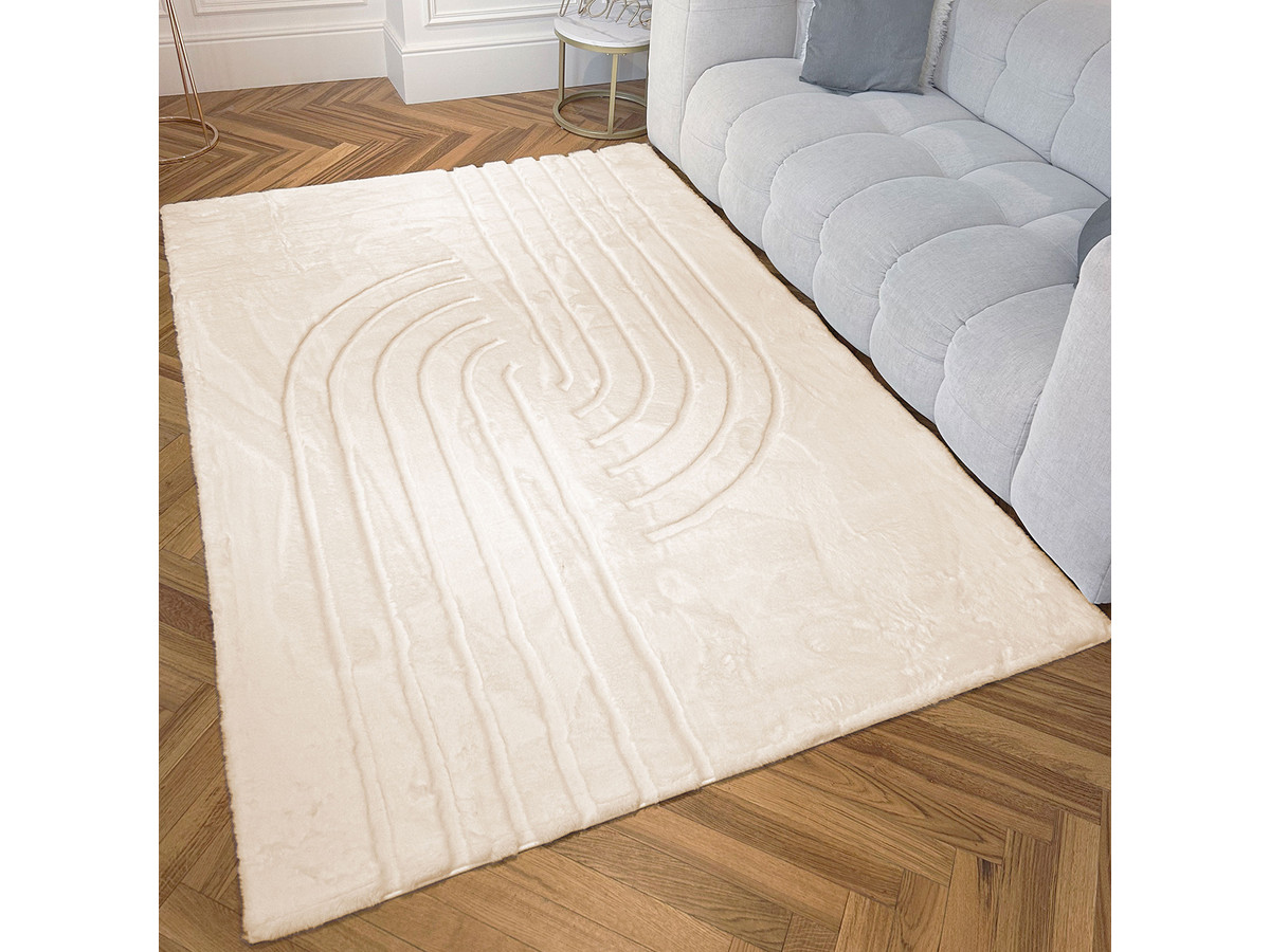 ANITA wasbaar hoogpolig vloerkleed met abstract patroon