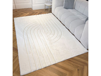 Tapis poils longs lavable ANITA motif abstrait