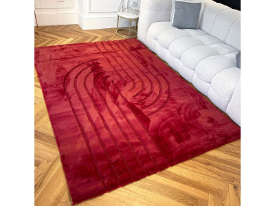 Tapis poils longs lavable ANITA motif abstrait