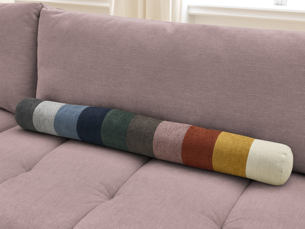 Canapé droit convertible 3 places FUJI tissu lisse avec pouf