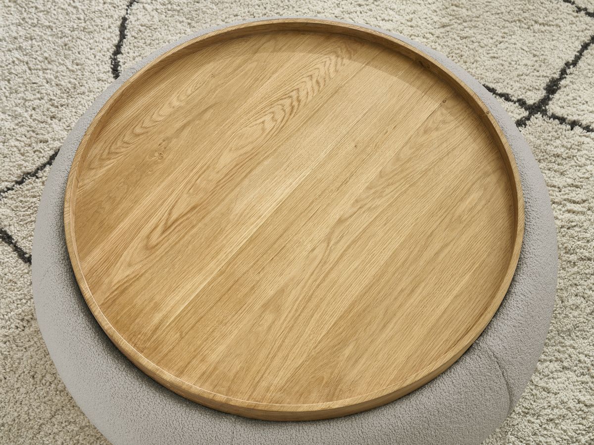 Ronde poef met HAYDEN badstof bovenkant