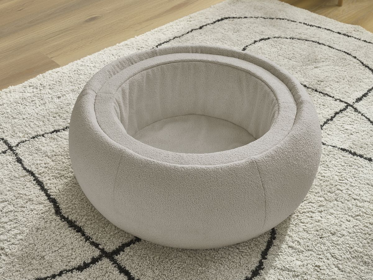 Ronde poef met HAYDEN badstof bovenkant