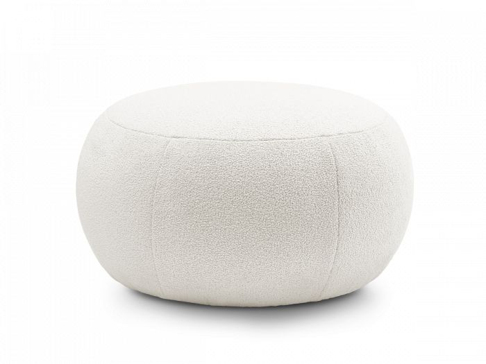 Pouf rond sans plateau HAYDEN tissu bouclette