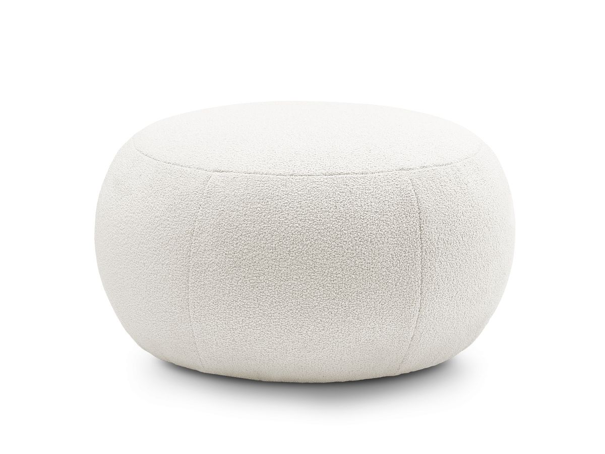 Pouf rond sans plateau HAYDEN tissu bouclette