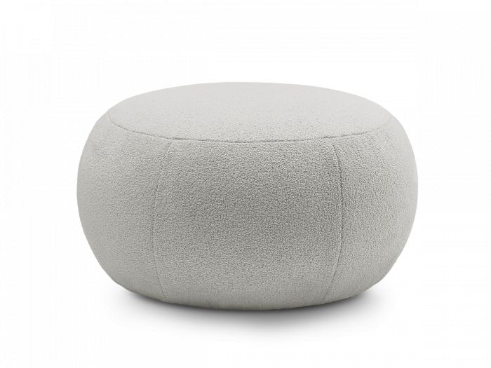 Pouf rond sans plateau HAYDEN tissu bouclette