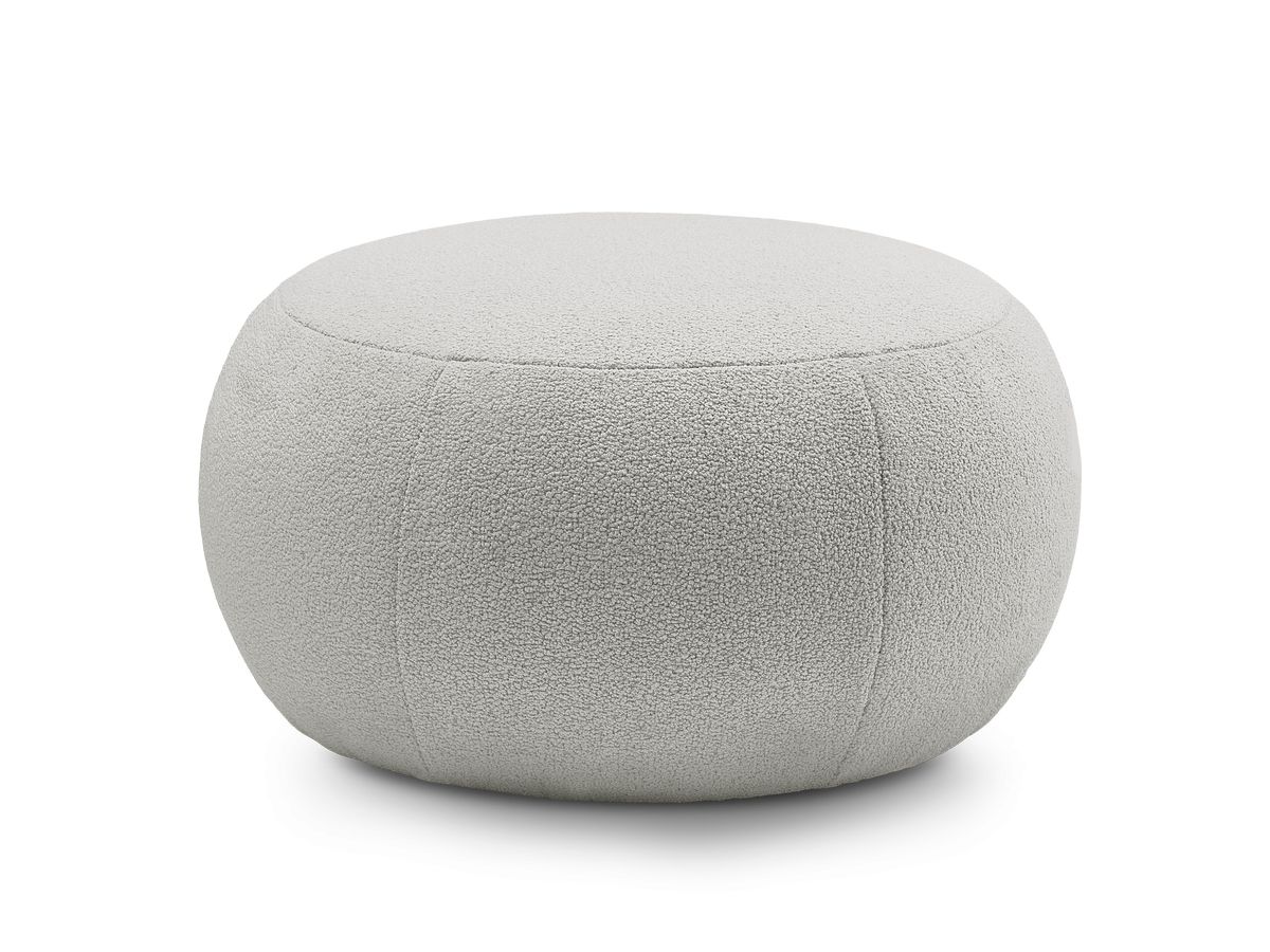 Pouf rond sans plateau HAYDEN tissu bouclette