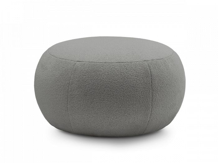 Pouf rond sans plateau HAYDEN tissu bouclette