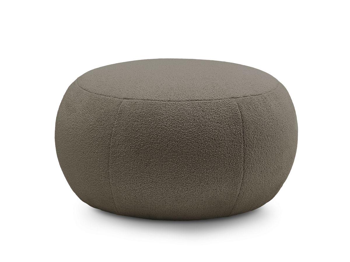 Pouf rond sans plateau HAYDEN tissu bouclette