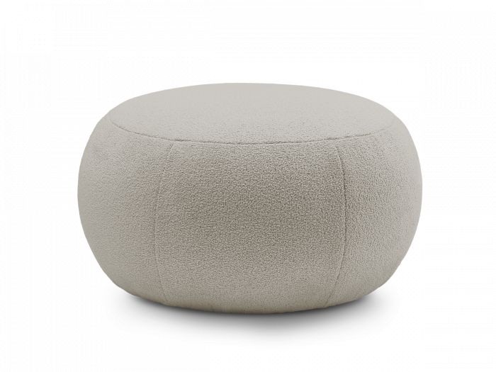 Pouf rond sans plateau HAYDEN tissu bouclette