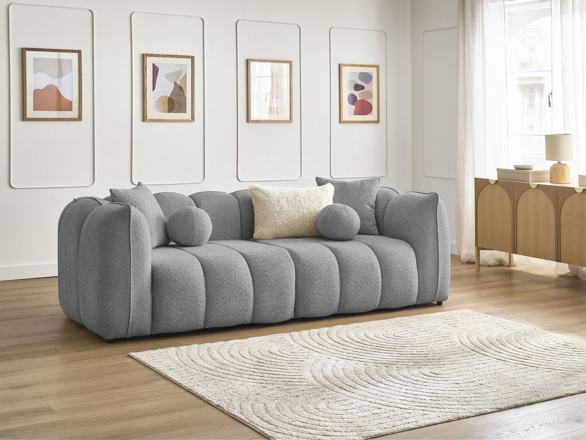 Canapé droit 3 places DENVER gris clair — vue 4