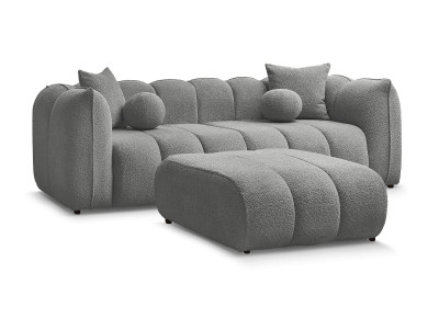 Canapé droit fixe 3 places DENVER avec pouf