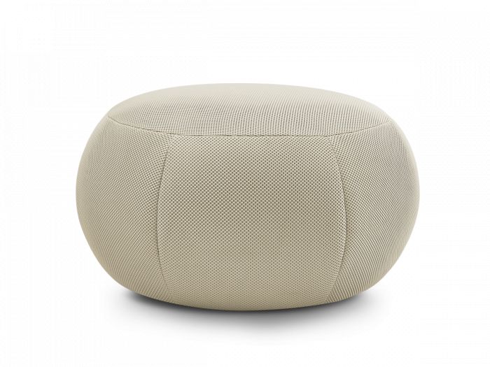 Pouf rond sans plateau HAYDEN tissu mesh