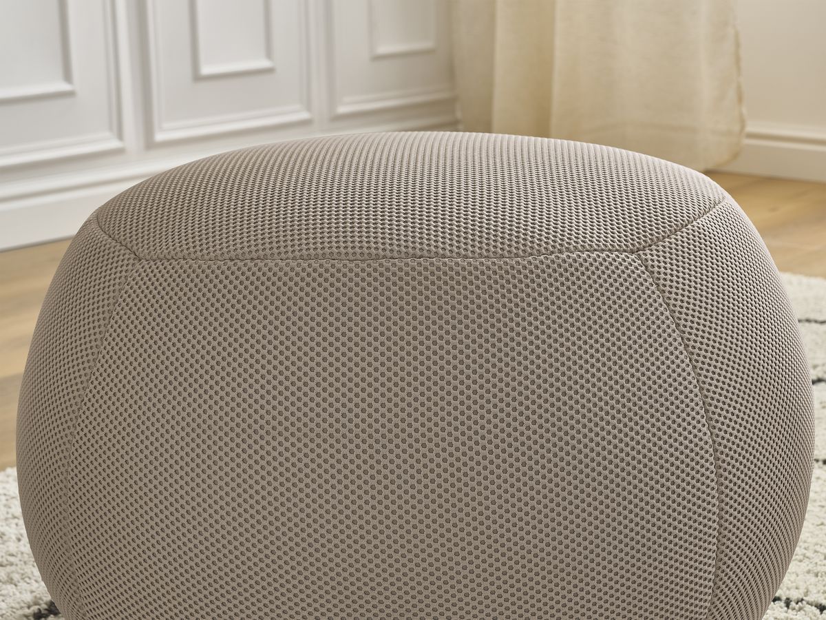 Canapé d'angle fixe EVEREST tissu chiné - Orange - Angle droit - 10 coussins
