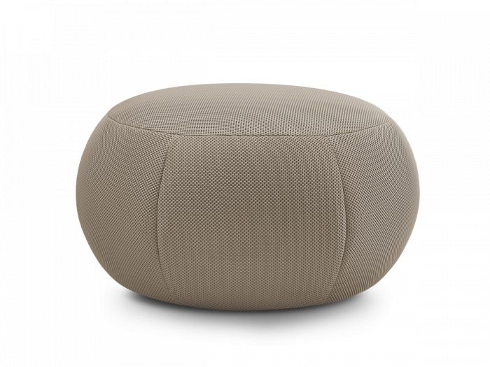 Pouf rond sans plateau HAYDEN tissu mesh