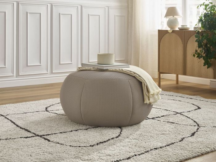 Pouf rond sans plateau HAYDEN tissu mesh