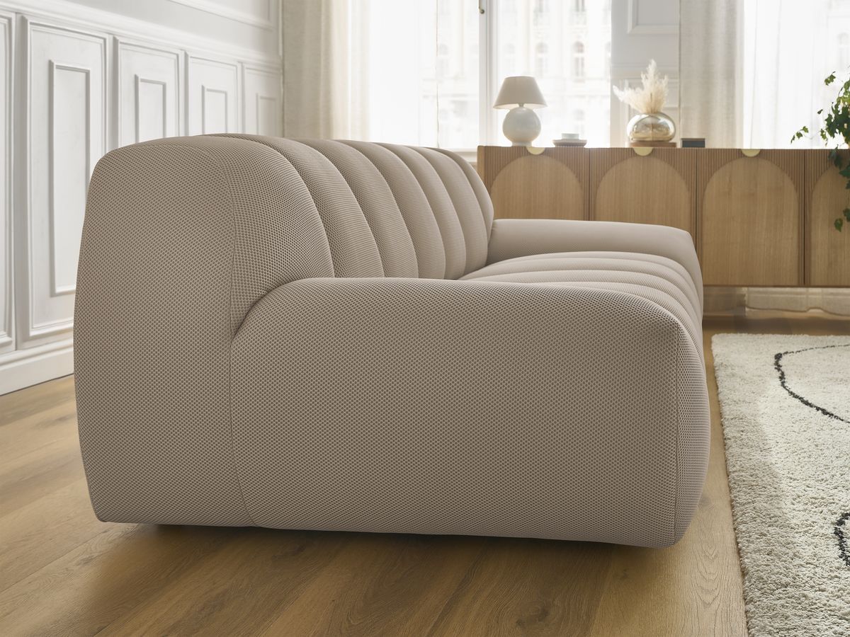 Canapé droit fixe 2 places HAYDEN tissu mesh