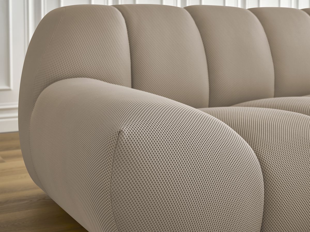 Canapé droit fixe 2 places HAYDEN tissu mesh