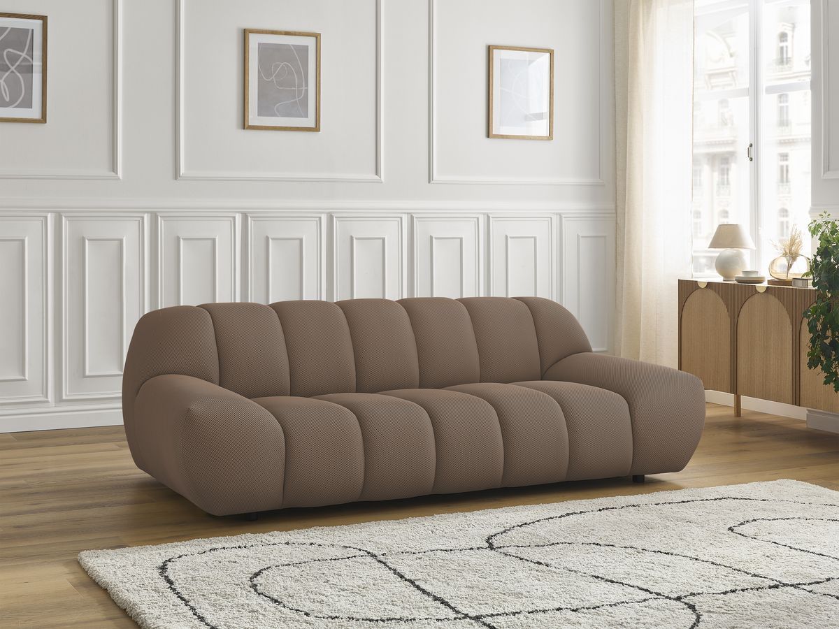 Canapé droit fixe 2 places HAYDEN tissu mesh