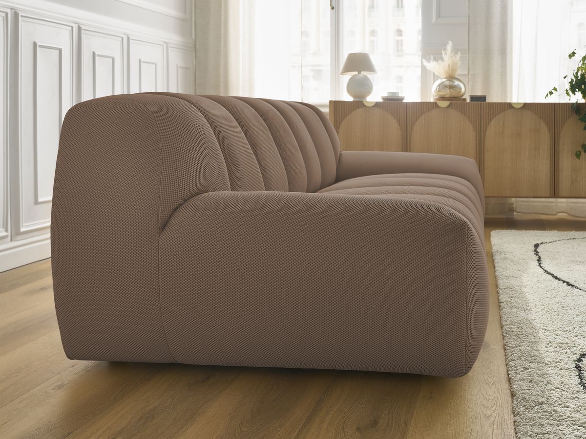 Canapé droit fixe 2 places HAYDEN tissu mesh